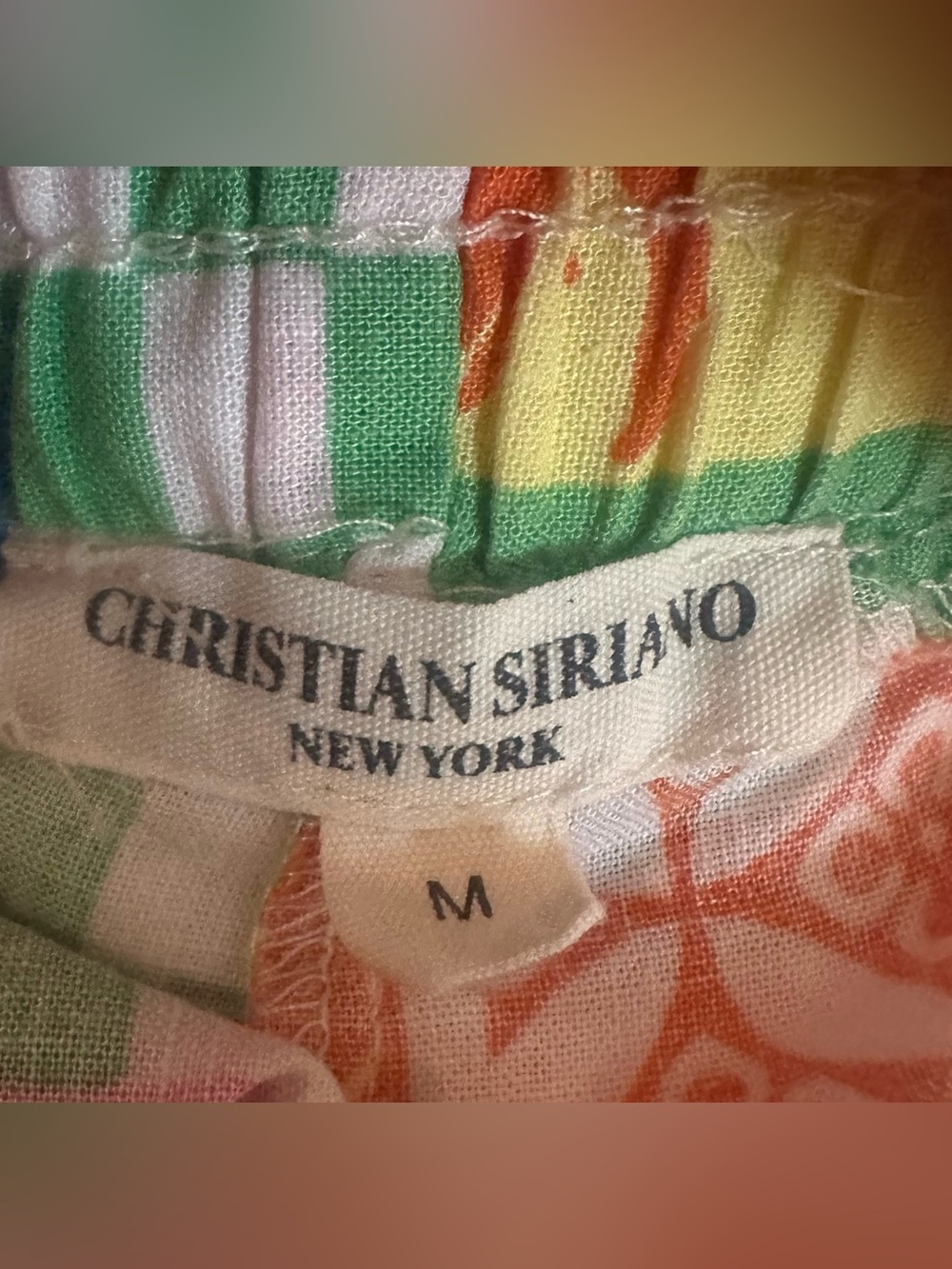 Christian Siriano 2 Piece Linen Blend Patchwork Resort Set Pants Top M/L - Picture 5 of 10